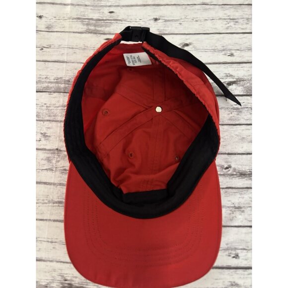 The North Face Hat Cap Strap Back Red Nylon Embroidered Logo Mens Hiking - Picture 3 of 9